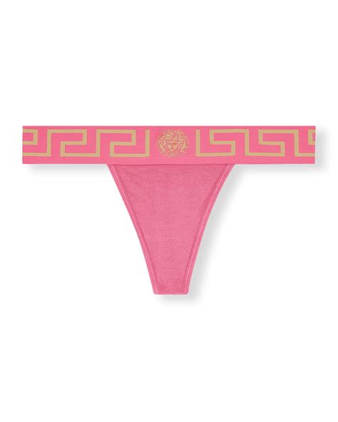 versace stretch cotton jersey thong - red - panties|Red Greca Border Thong by Versace Underwear on .